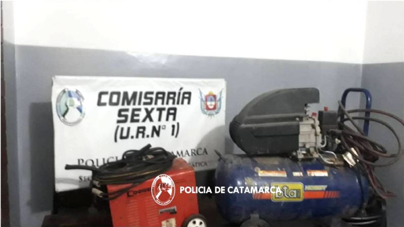 Encontraron un comprensor y una soldadora