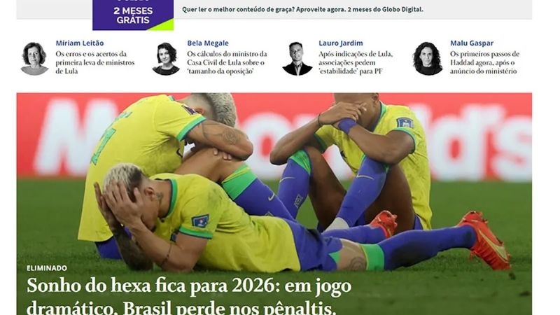 Los diarios de Brasil reflejaron la eliminación ante Croacia