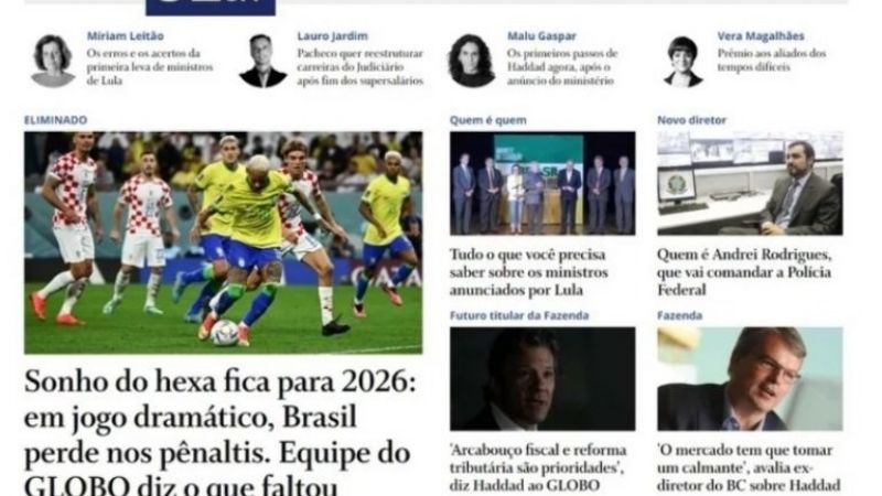 Los diarios de Brasil reflejaron la eliminación ante Croacia