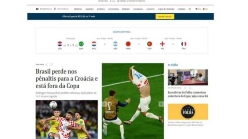Los diarios de Brasil reflejaron la eliminación ante Croacia