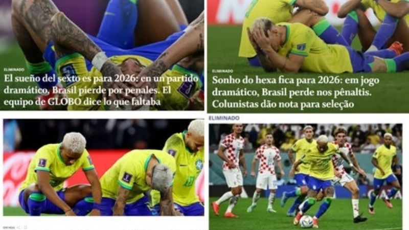Los diarios de Brasil reflejaron la eliminación ante Croacia