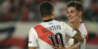 LOS GOLEADORES: Quintero y Álvarez marcaron los goles de River.