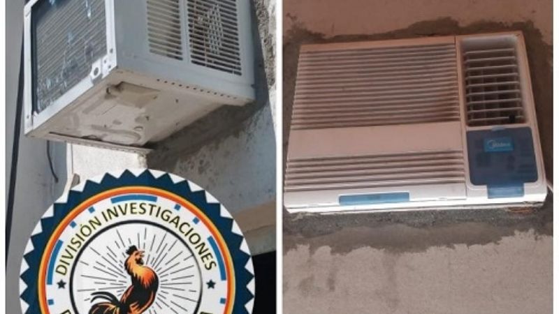 Recuperan un aire acondicionado de pared, robado