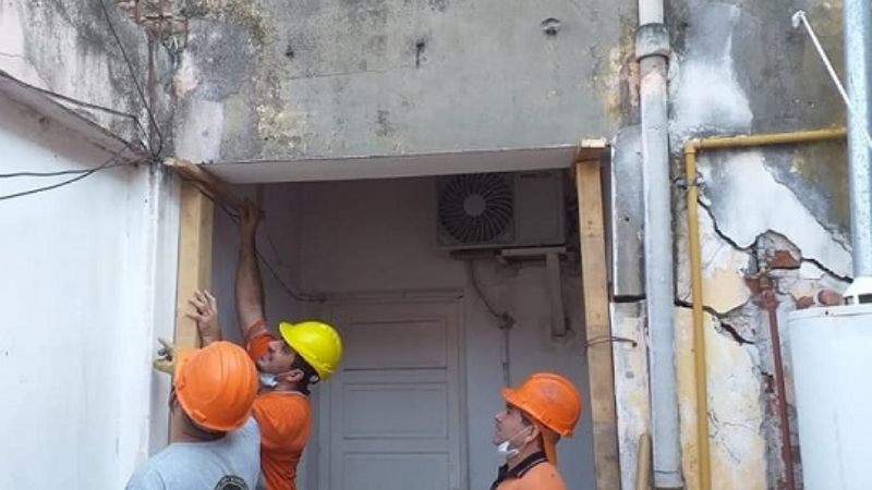 Se derrumbó parte de una vivienda