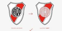 El escudo riverplatense sufrió algunas modificaciones, quitando las líneas negras del interior.