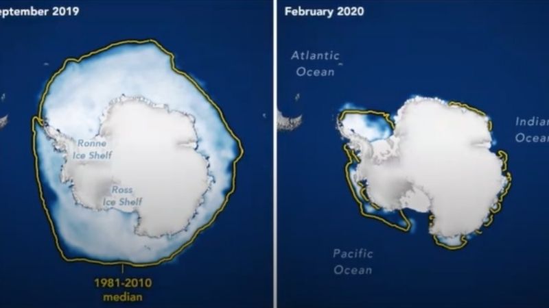 Preocupante: el hielo marino de la Antártida se redujo a la menor superficie de su historia