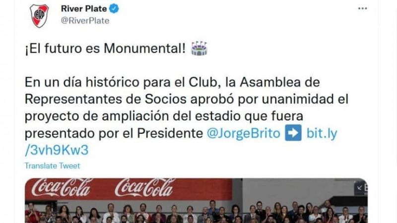 River aprobó la ampliación del Monumental y el naming