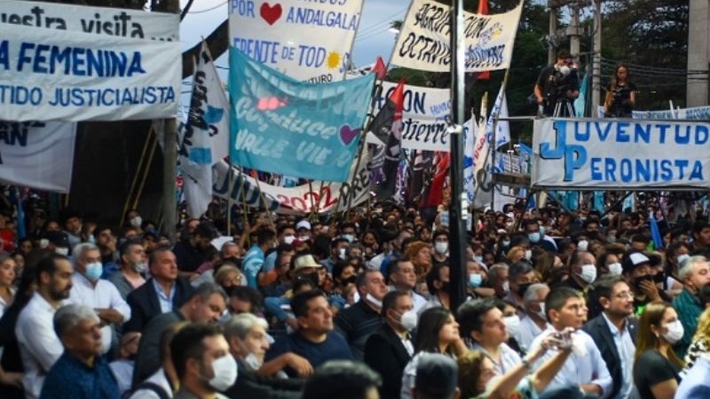 Con un encendido Alberto, el PJ recordó el primer triunfo peronista