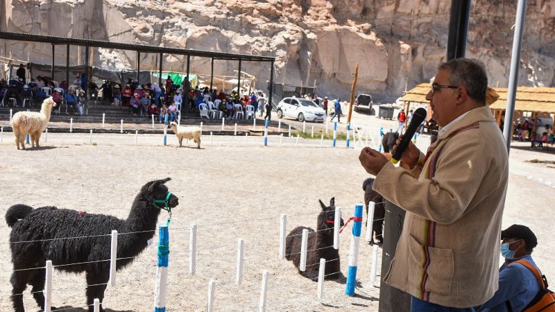 Raúl inauguró un SUM y visitó la Feria de la Puna en Antofagasta de la Sierra