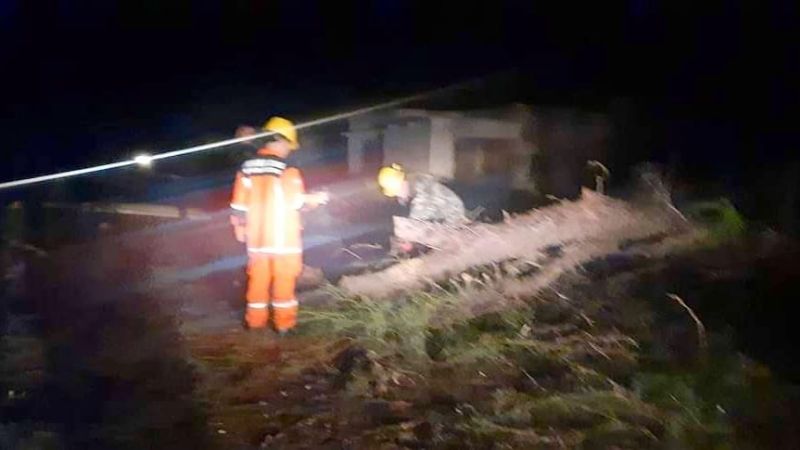 Temporal de viento y lluvia en Tinogasta
