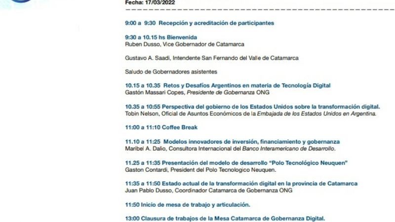 El vicegobernador Dusso encabezará la mesa del NOA