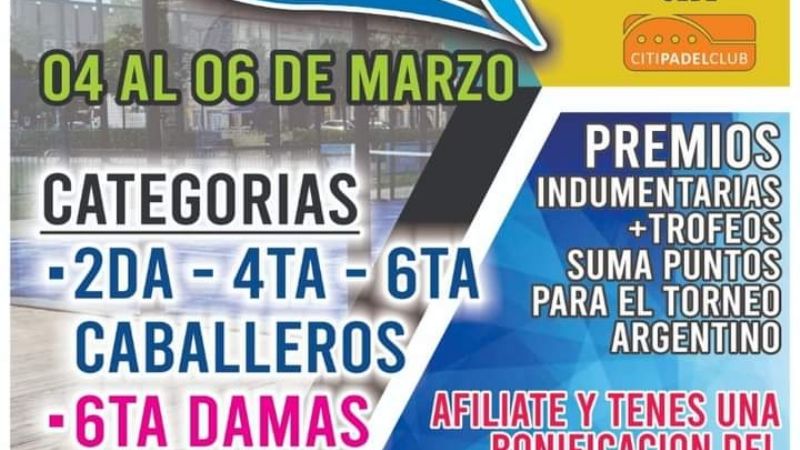 Se juega la fecha oficial de Pádel en Catamarca