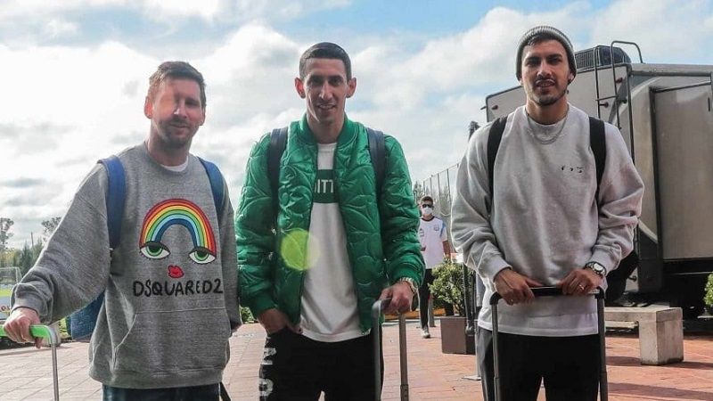 Messi se sumó a la Selección con Paredes y Di María