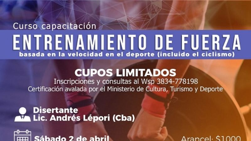 Inscripciones para el Curso de Entrenamiento de Fuerza