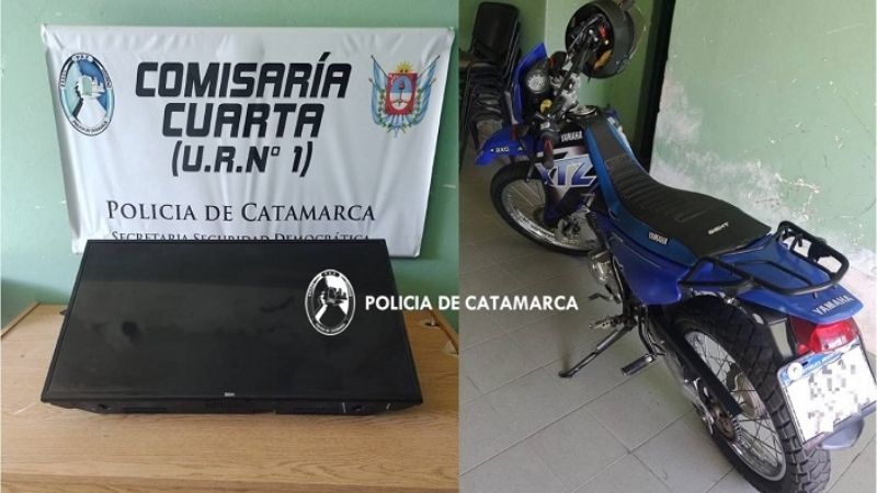 Secuestran una moto y un televisor