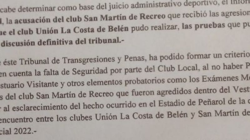 Todo el Provincial el domingo y multa para Unión La Costa