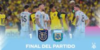 FINAL.  1 a 1, con Argentina reclamando por el penal que no fue y le dio el empate de Ecuador.