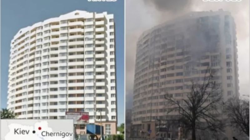 El antes y el después de la destrucción en Ucrania