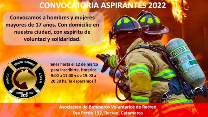 Bomberos de Recreo convocan a voluntarios