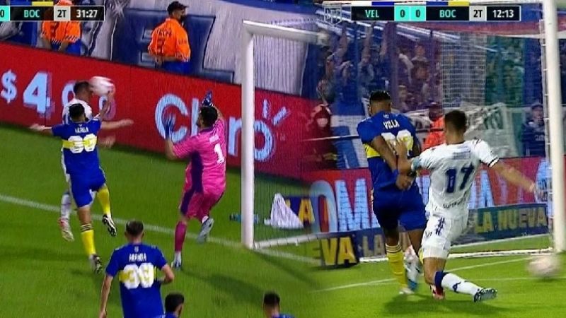 Los penales que el VAR no vio en Vélez-Boca