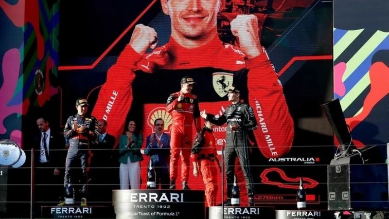 F1: Leclerc y Ferrari festejaron en Australia