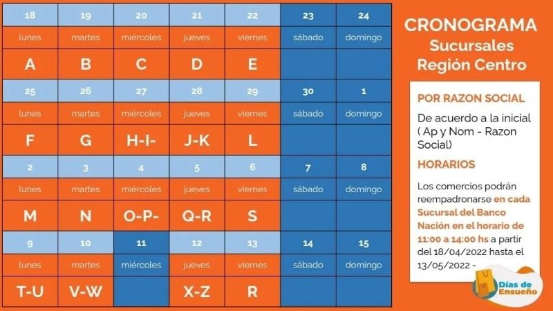 Reempadronamiento de comercios adheridos a "Dias de ensueño"
