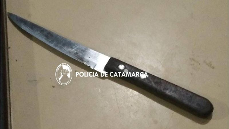 Intentó apuñalar a policías
