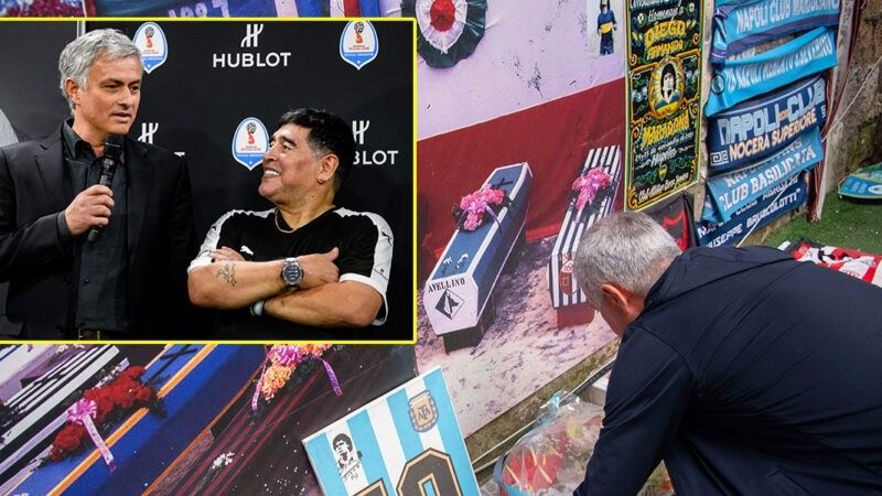 Mourinho rindió homenaje a Diego Maradona en Nápoles