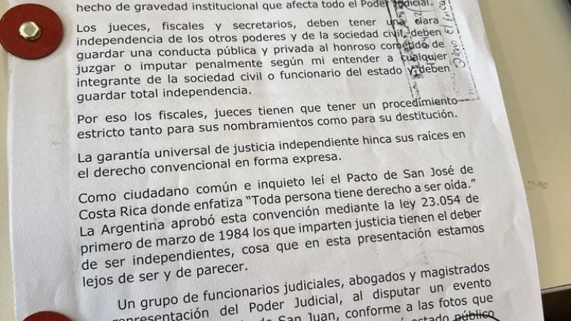 Bacchiani: nueva denuncia, ahora por supuesta connivencia con la justicia