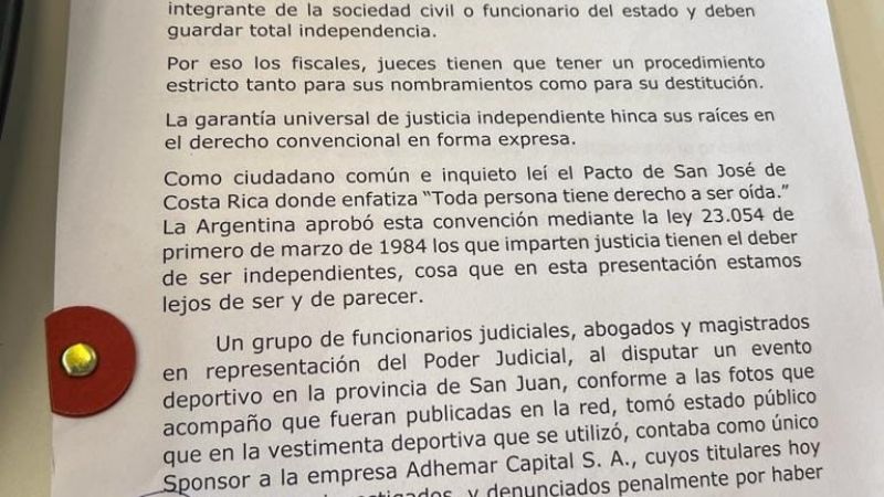 Bacchiani: nueva denuncia, ahora por supuesta connivencia con la justicia