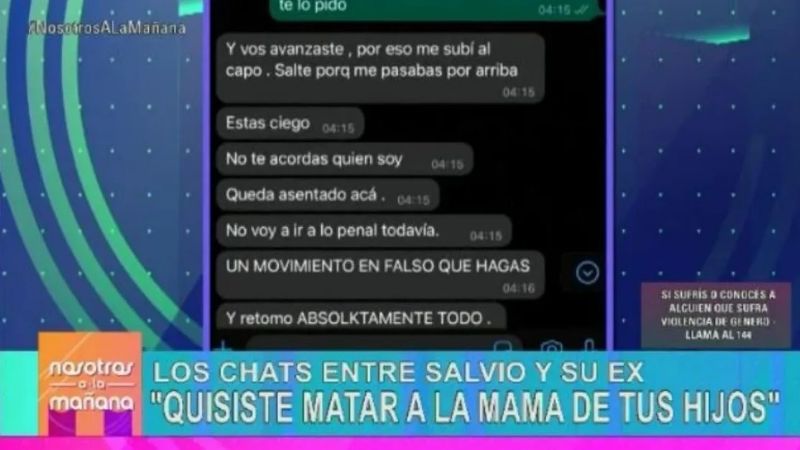 Filtran chat entre “Toto” Salvio y su exmujer