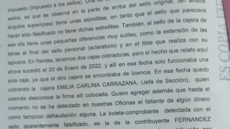 Descubren sellos truchos de ARCA