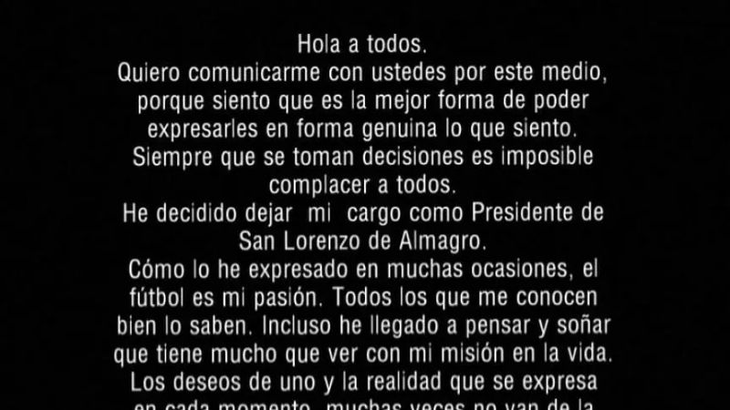 Marcelo Tinelli renunció como presidente de San Lorenzo