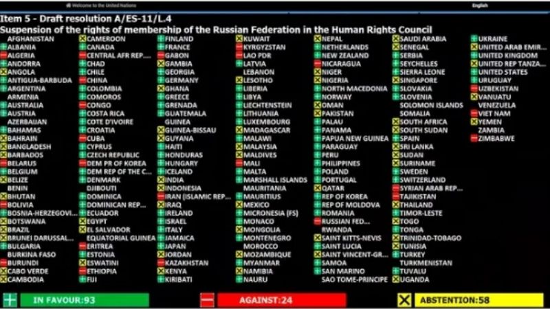 La ONU suspendió a Rusia del Consejo de DDHH tras la masacre de Bucha