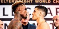 Charlo y Castaño se miran fijo en la presentación del combate.