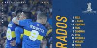 Los concentrados de Boca para enfrentar este martes, al Corinthians por la Copa Libertadores.