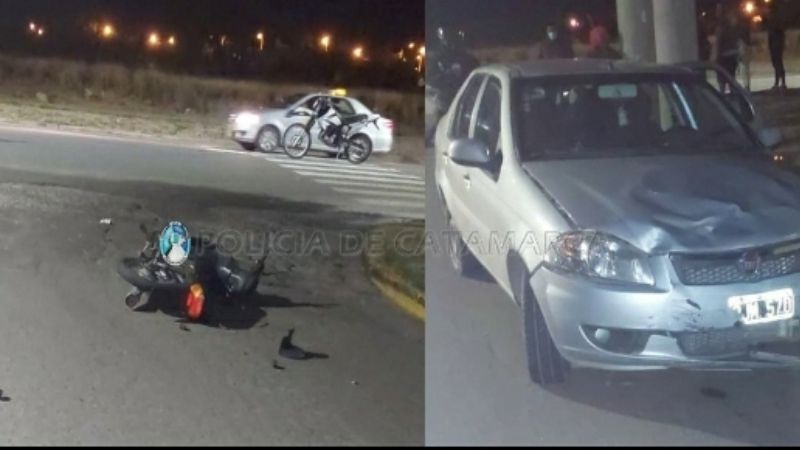 Un auto y una moto protagonizaron un siniestro vial