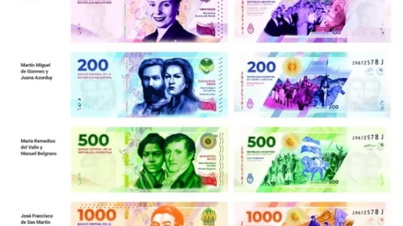 Estos son los nuevos billetes de $100, 200, 500, 1.000