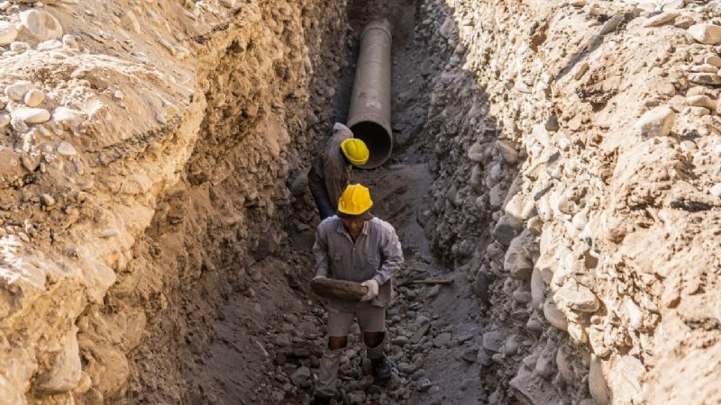 Avanza la obra de cloacas Colector Oeste II