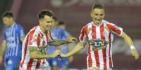 MOUCHE Y BANDIERA, dos de los goleadores de Barracas ante Godoy Cruz.