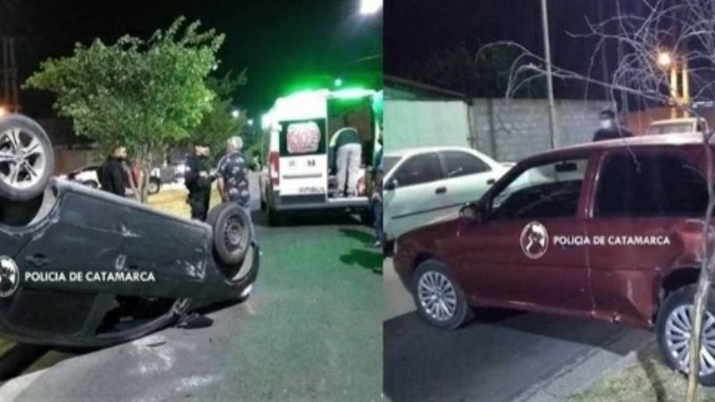 Choque y vuelco en la Capital