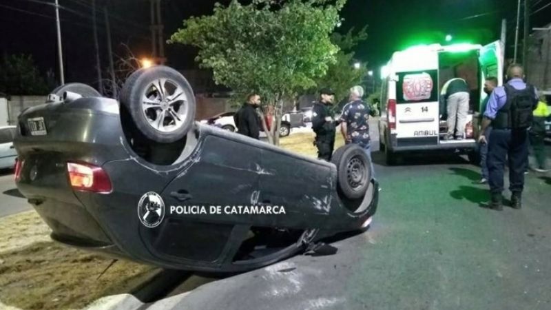 Choque y vuelco en la Capital