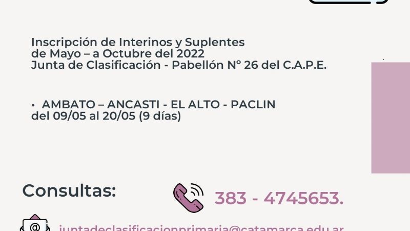 Convocan a docentes para cubrir cargos en el interior