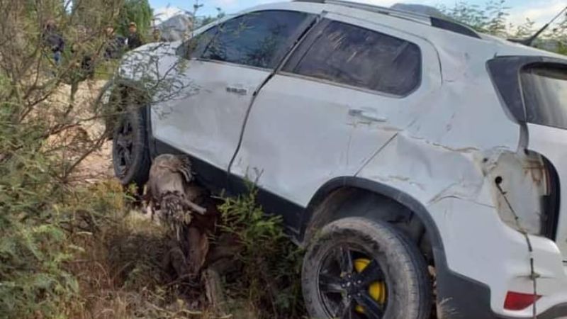 Volcó y abandonó el vehículo