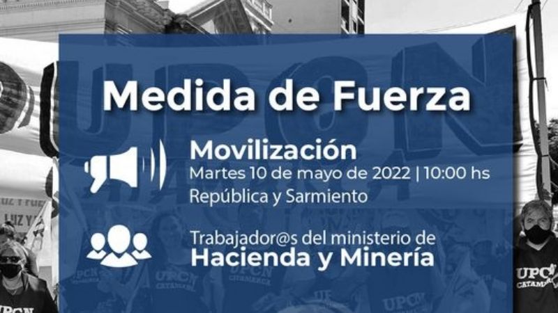 Movilización de trabajadores de Minería y de Hacienda