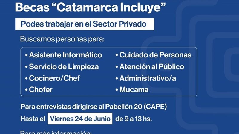 Convocatoria para beneficiarios del plan social de becas “Catamarca Incluye”