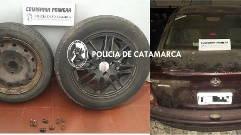 Policías vieron por las cámaras, que robaban la rueda de un auto