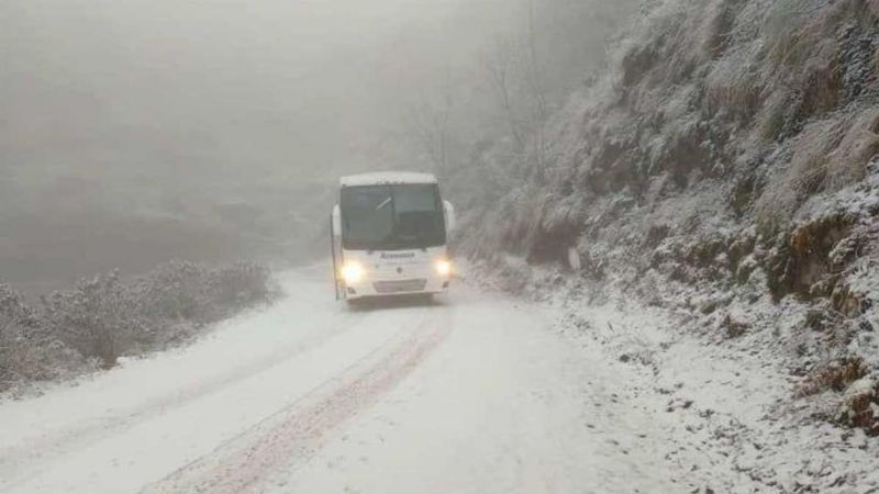 Una intensa nevada cayó sobre Tafí del Valle durante la madrugada