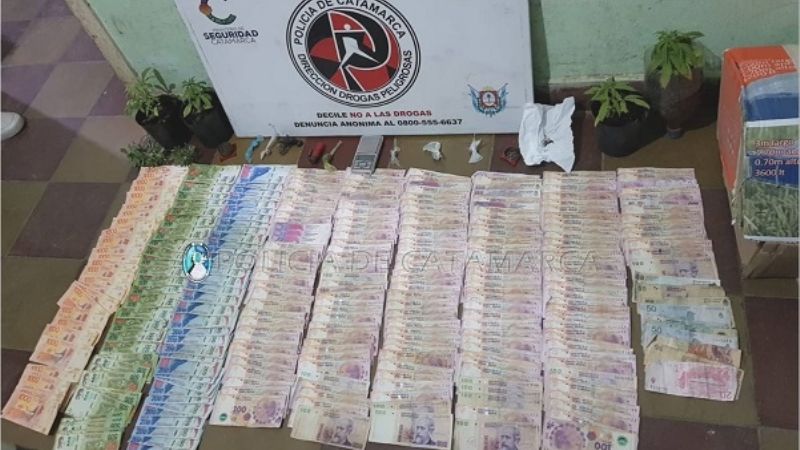Secuestran sustancias prohibidas y dinero en efectivo