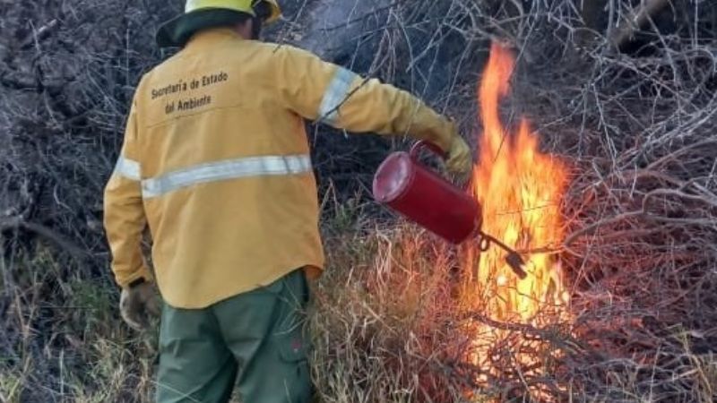 Realizaron una quema controlada de pastizales